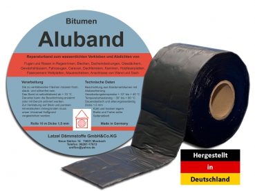 Bitumen Aluband Dichtband 500 mm - Farbe Schwarz