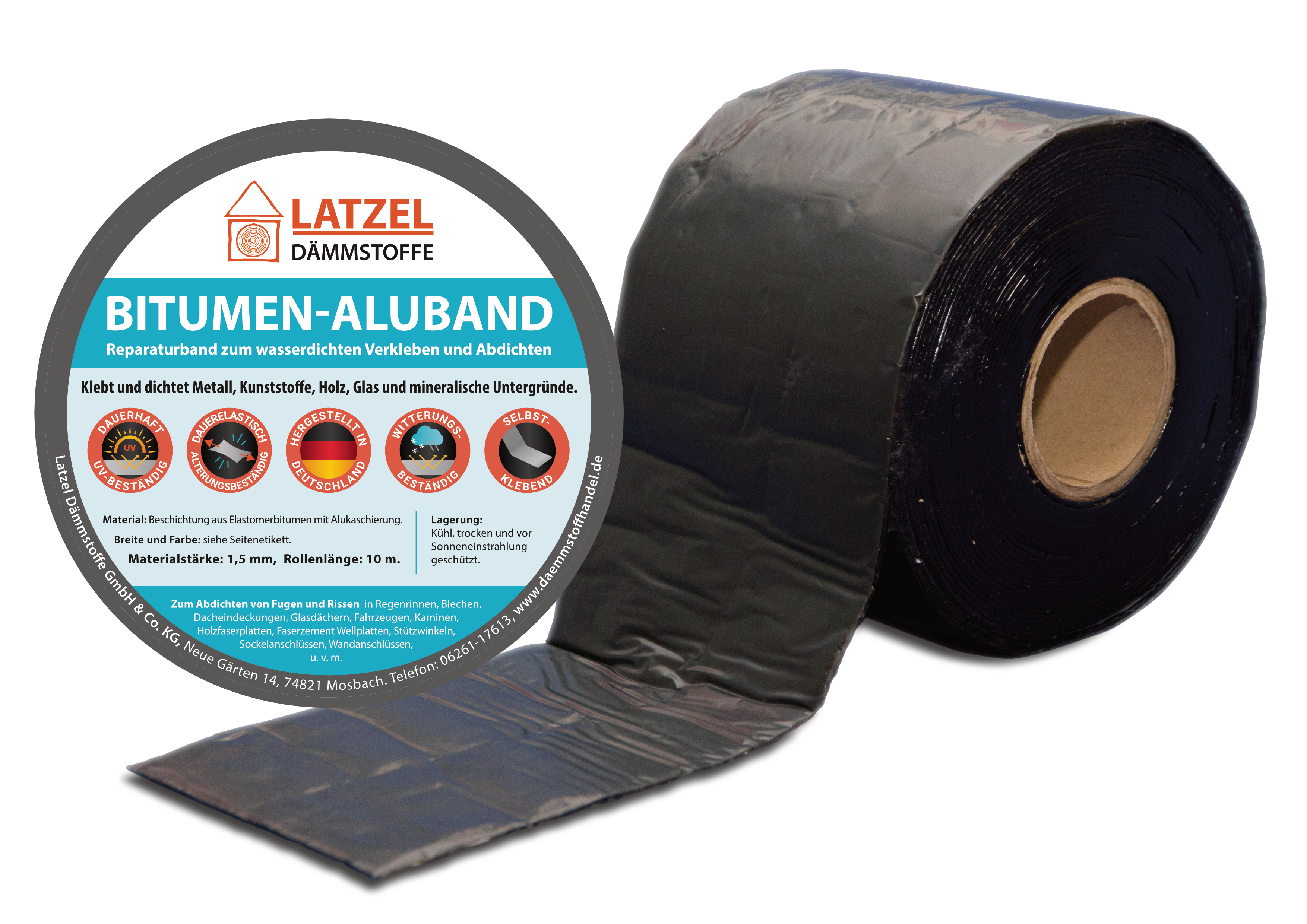Bitumen Aluband Dichtband 200mm - Farbe Schwarz