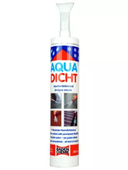 Aqua-Dicht transparent 300 ml cartridge with spatula attachment – instant sealing compound for repairs, broad adhesion range even in wet conditions