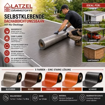 Selbstklebende Dachabdichtungsbahn Aluminiumbeschichtet