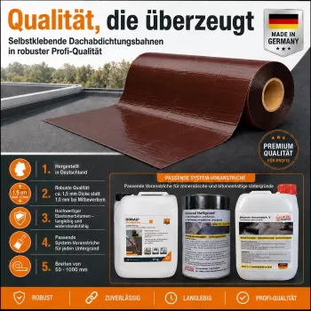 Self-Adhesive Aluminium-Coated Roof Waterproofing Membrane Brown