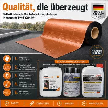 Selbstklebende Dachabdichtungsbahn Aluminiumbeschichtet
