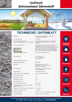 Unifloc Zellulosedämmung Palette 294 kg Fußbodenschüttung - Dämmung Geschoßdecke