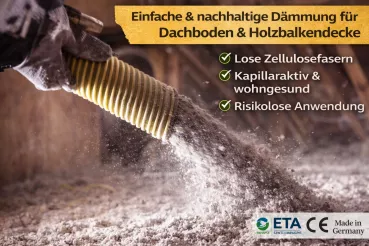 Unifloc Zellulosedämmung Palette 294 kg Fußbodenschüttung - Dämmung Geschoßdecke