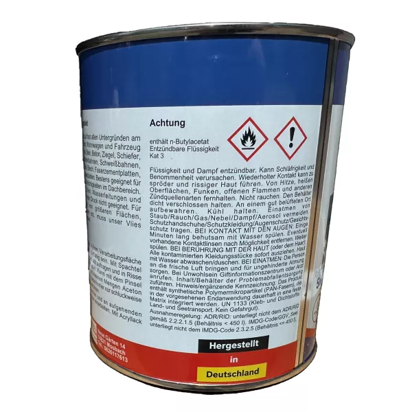 Aqua-Dicht gris, 750 ml – compuesto sellador instantáneo para reparaciones, amplia adherencia incluso en condiciones húmedas.
