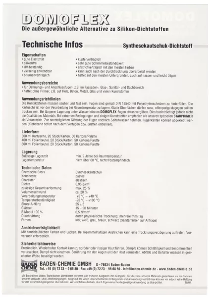 DOMOFLEX Dichtstoff Weiss – Silikonalternative , haftet auch auf feuchtem Untergrund