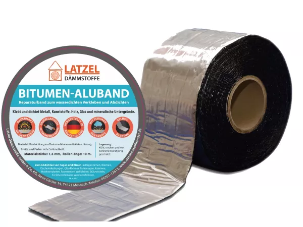 Bitumen Aluband 75 mm x 10 m Alufarben