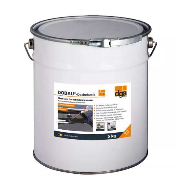 DOBAU® Dachelastik 5 kg Eimer – Elastische Dachbeschichtung - Nahtlos Rissüberbrückend