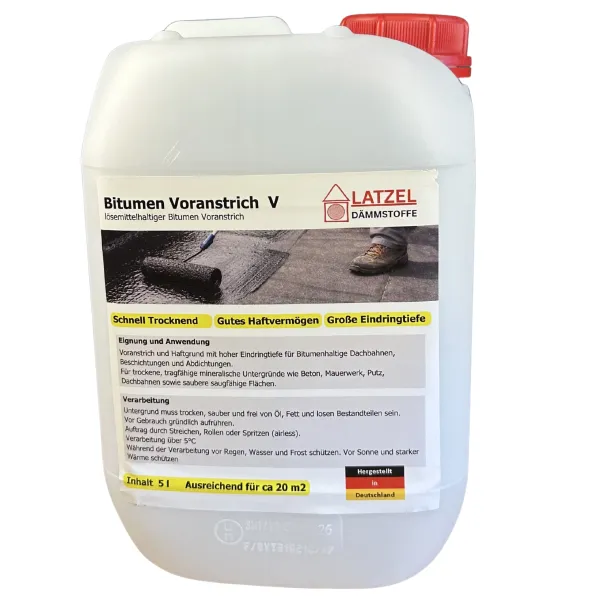 Bitumen Voranstrich V lösemittelhaltig Gutes Haftvermögen  5 L Dose Kanister